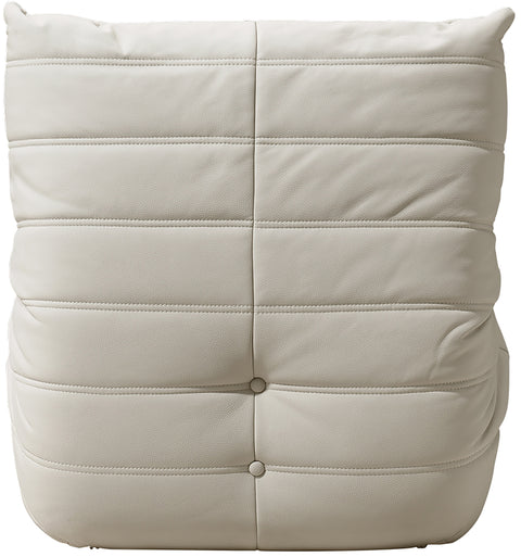 Jolie Cream Vegan Leather Upholstered Chair, 1 Piece