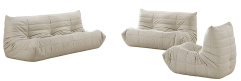 Jolie Cream Vegan Leather Upholstered Chair, 1 Piece