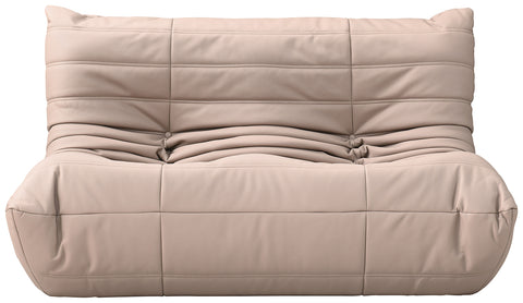 Jolie 54.75" Tan Vegan Leather Upholstered Loveseat, 1 Piece
