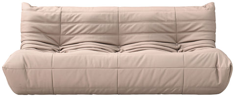 Jolie 77.75" Tan Vegan Leather Upholstered Sofa, 1 Piece