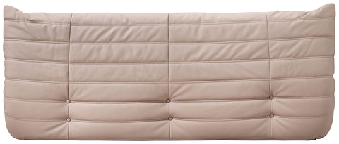 Jolie 77.75" Tan Vegan Leather Upholstered Sofa, 1 Piece