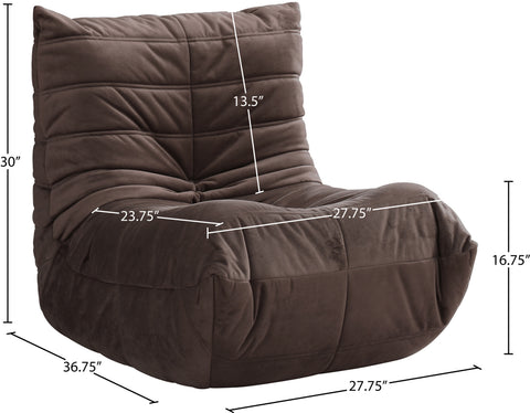Jolie Brown Velvet Upholstered Chair, 1 Piece