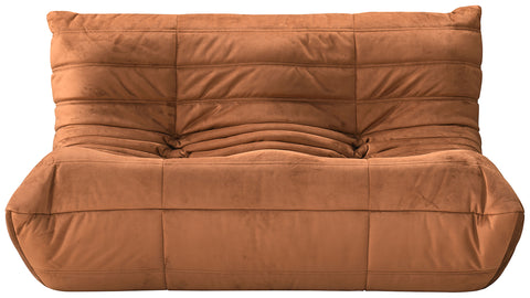 Jolie 54.75" Cognac Velvet Upholstered Loveseat, 1 Piece