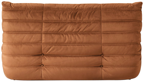Jolie 54.75" Cognac Velvet Upholstered Loveseat, 1 Piece