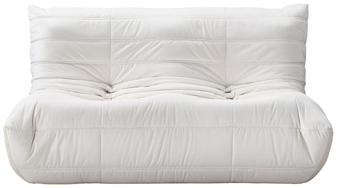 Jolie 54.75" Cream Velvet Upholstered Loveseat, 1 Piece