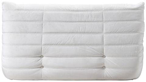 Jolie 54.75" Cream Velvet Upholstered Loveseat, 1 Piece