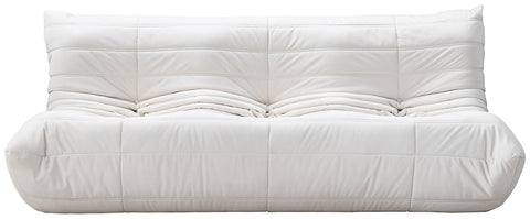 Jolie 77.75" Cream Velvet Upholstered Sofa, 1 Piece