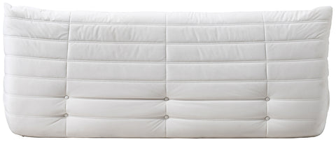 Jolie 77.75" Cream Velvet Upholstered Sofa, 1 Piece
