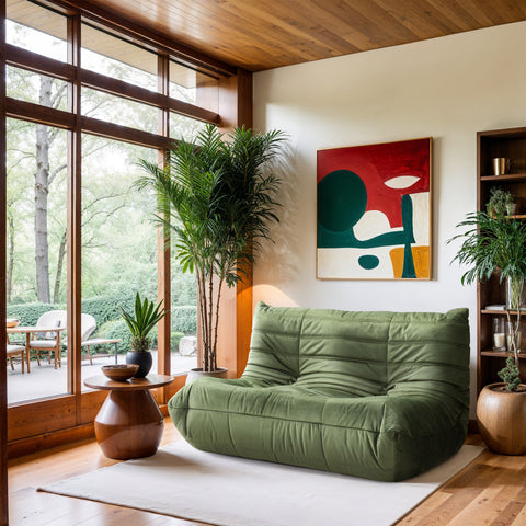 Jolie 54.75" Green Velvet Upholstered Loveseat, 1 Piece
