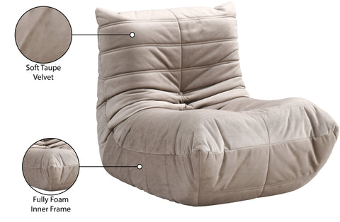 Jolie Taupe Velvet Upholstered Chair, 1 Piece