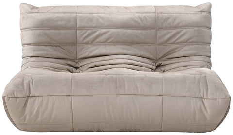 Jolie 54.75" Taupe Velvet Upholstered Loveseat, 1 Piece