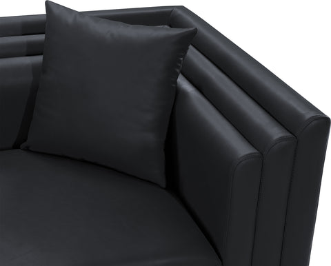 Selene Black Vegan Leather Upholstered Chair, 1 Piece