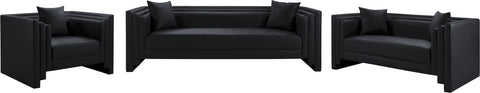 Selene Black Vegan Leather Upholstered Chair, 1 Piece