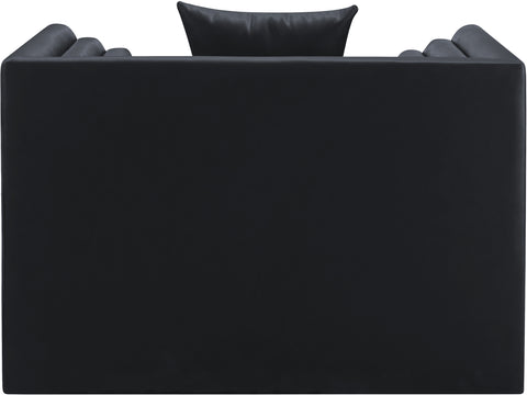 Selene Black Vegan Leather Upholstered Chair, 1 Piece