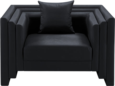 Selene Black Vegan Leather Upholstered Chair, 1 Piece