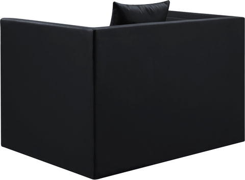 Selene Black Vegan Leather Upholstered Chair, 1 Piece