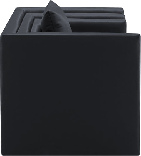 Selene Black Vegan Leather Upholstered Chair, 1 Piece