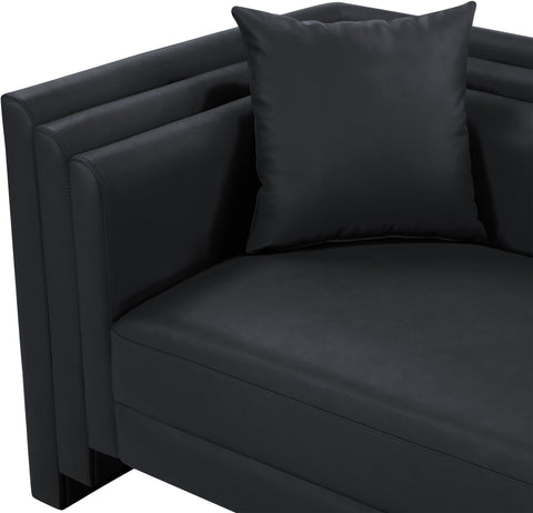 Selene Black Vegan Leather Upholstered Chair, 1 Piece