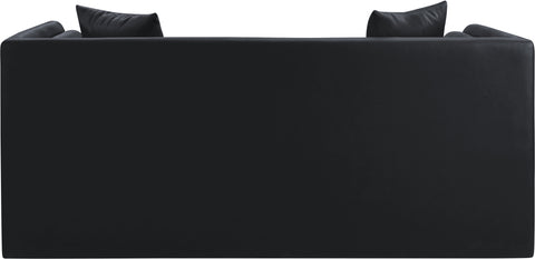 Selene 67" Black Vegan Leather Upholstered Loveseat, 1 Piece