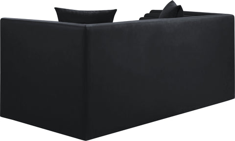 Selene 67" Black Vegan Leather Upholstered Loveseat, 1 Piece