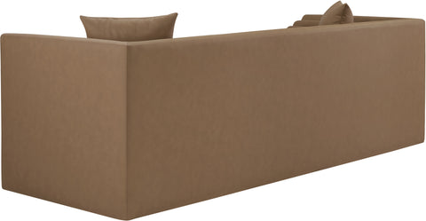 Selene 88.5" Brown Vegan Leather Upholstered Sofa, 1 Piece