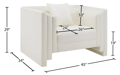 Selene Cream Vegan Leather Upholstered Chair, 1 Piece