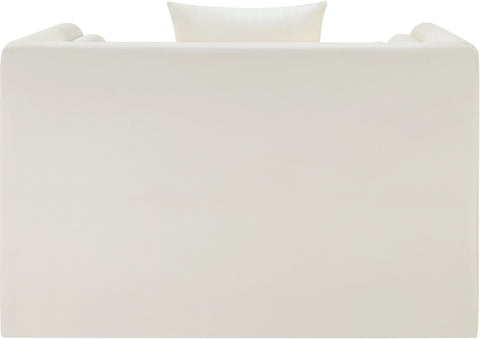 Selene Cream Vegan Leather Upholstered Chair, 1 Piece