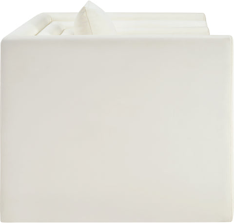Selene Cream Vegan Leather Upholstered Chair, 1 Piece