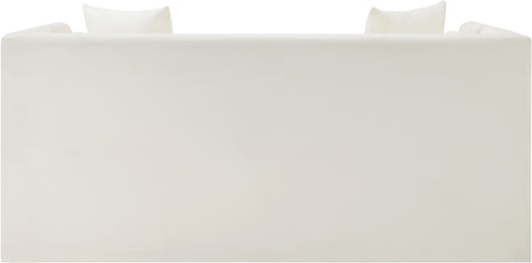 Selene 67" Cream Vegan Leather Upholstered Loveseat, 1 Piece