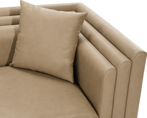 Selene Tan Vegan Leather Upholstered Chair, 1 Piece
