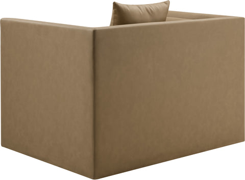 Selene Tan Vegan Leather Upholstered Chair, 1 Piece