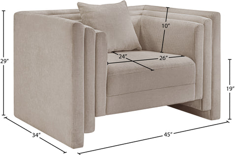 Anzio Beige Chenille Fabric Chair