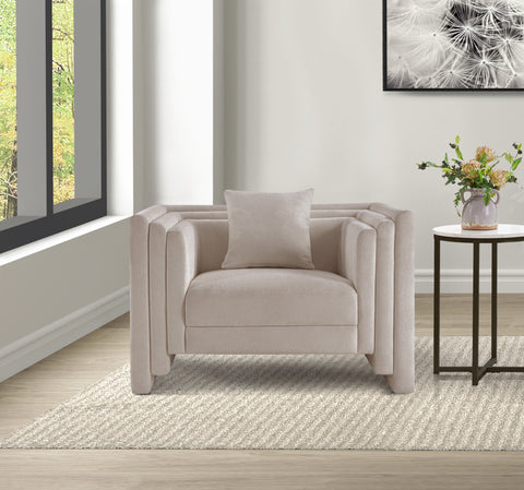 Anzio Beige Chenille Fabric Chair