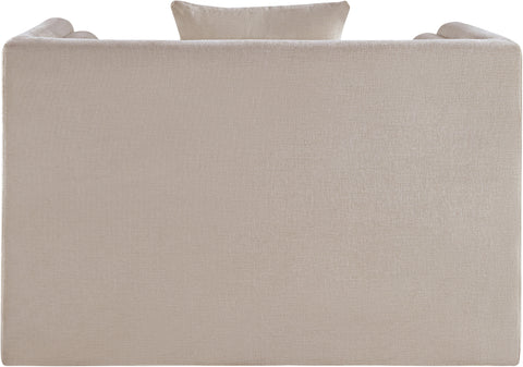Anzio Beige Chenille Fabric Chair