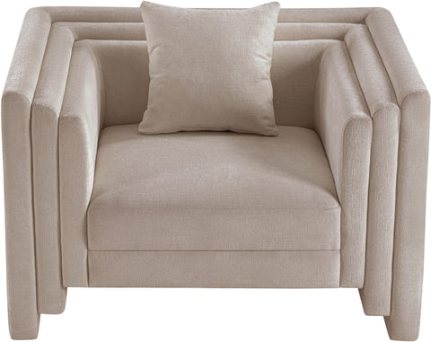 Anzio Beige Chenille Fabric Chair