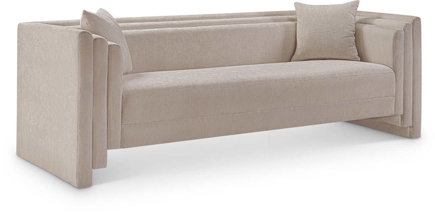 anzio beige chenille fabric sofa