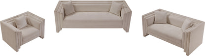 Anzio Beige Chenille Fabric Sofa