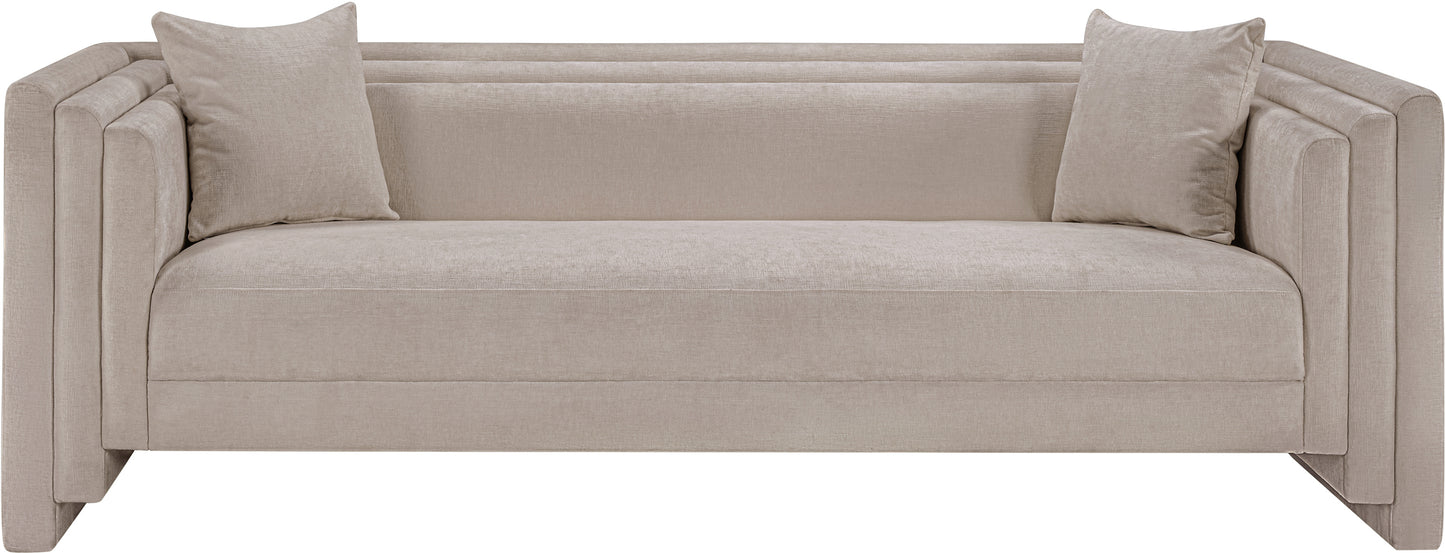 anzio beige chenille fabric sofa