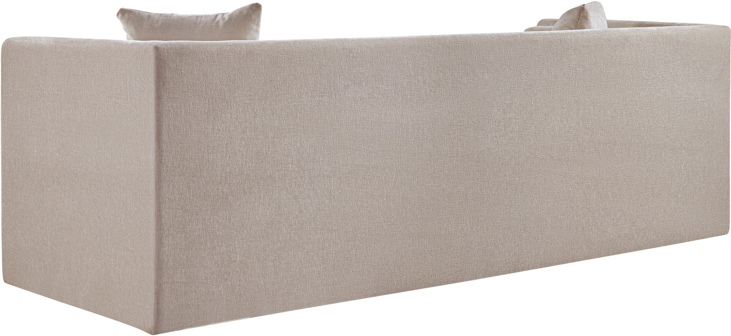 anzio beige chenille fabric sofa