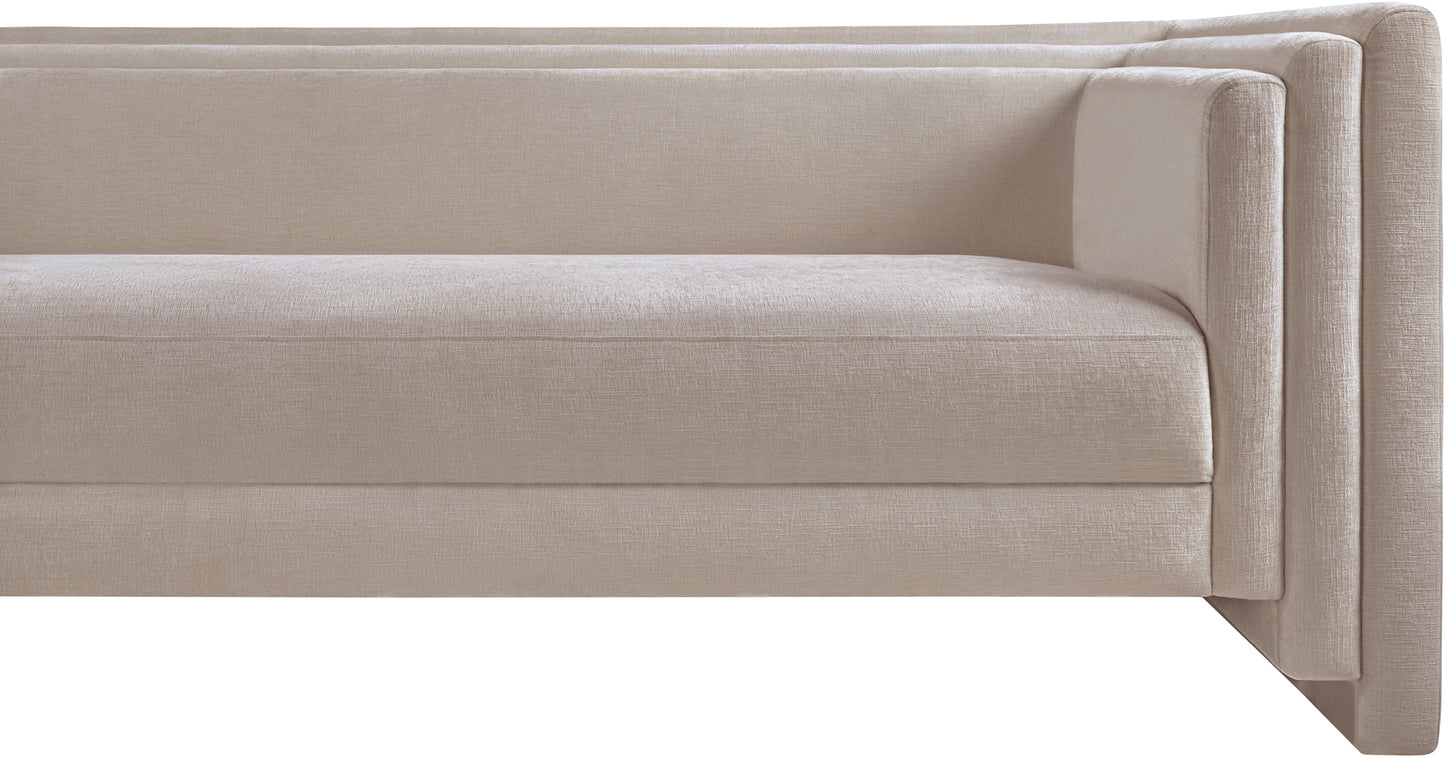 anzio beige chenille fabric sofa