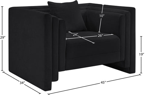 Anzio Black Chenille Fabric Chair