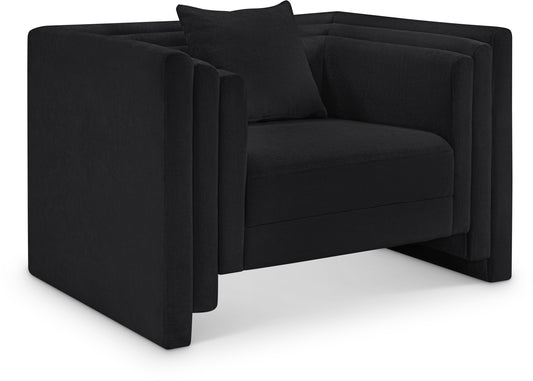 Anzio Black Chenille Fabric Chair