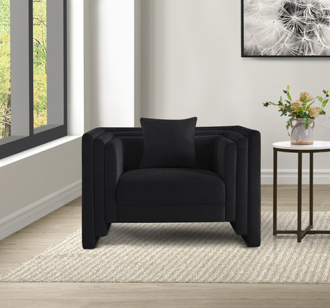 Anzio Black Chenille Fabric Chair