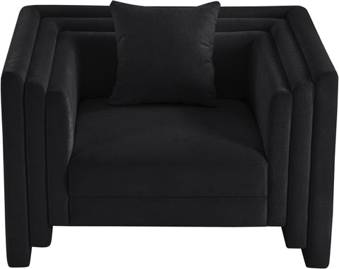 Anzio Black Chenille Fabric Chair