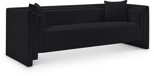 Anzio Black Chenille Fabric Sofa