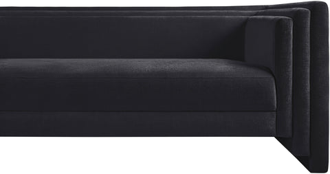 Selene 88.5" Black Chenille Fabric Upholstered Sofa, 1 Piece