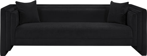 Anzio Black Chenille Fabric Sofa
