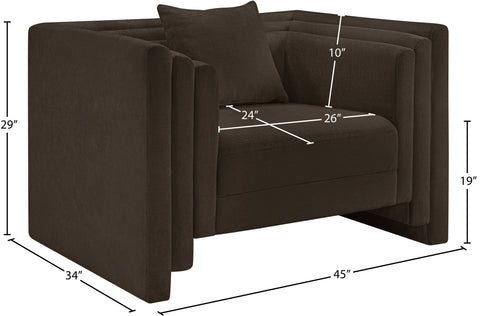 Anzio Brown Chenille Fabric Chair