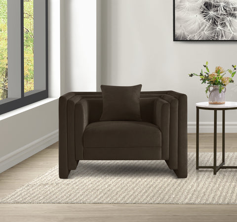 Anzio Brown Chenille Fabric Chair