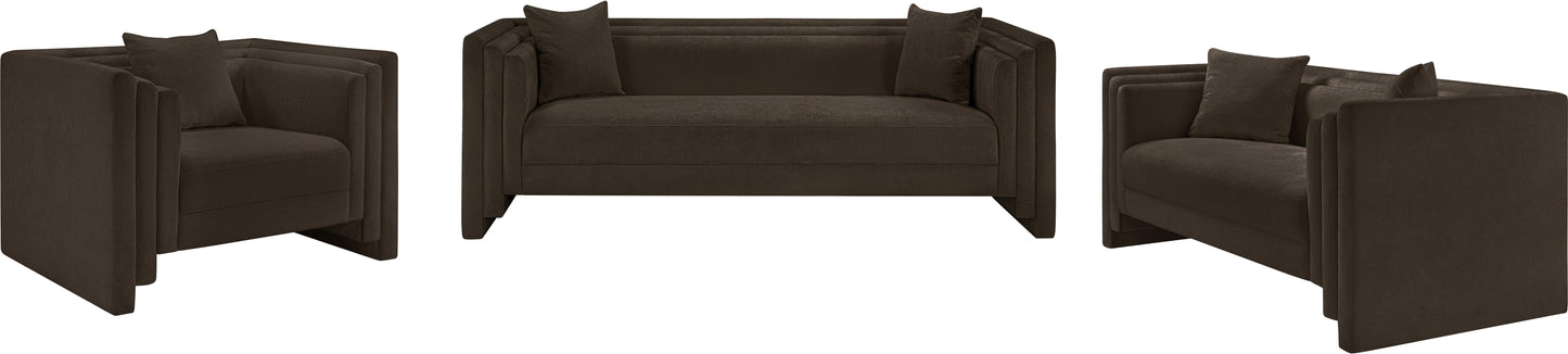 anzio brown chenille fabric sofa